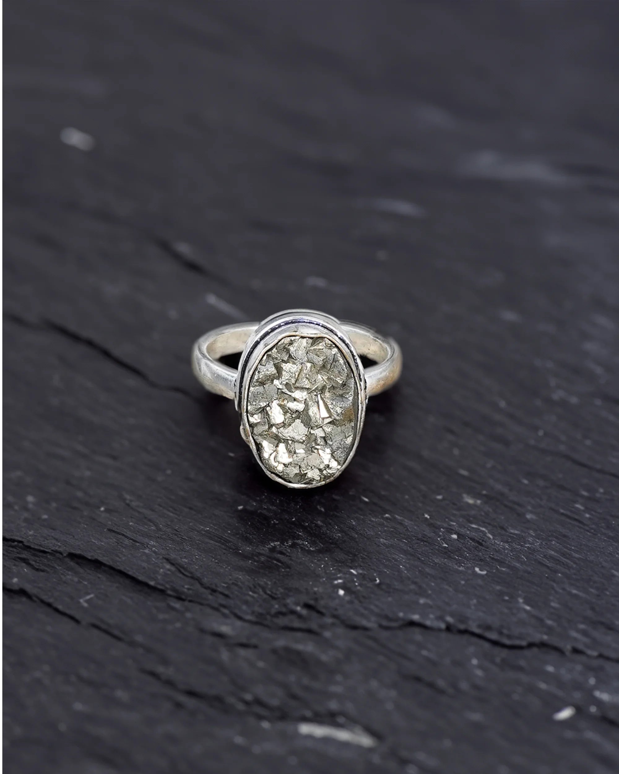 Natural Pyrite Ring - Jaipur Crystal Gems